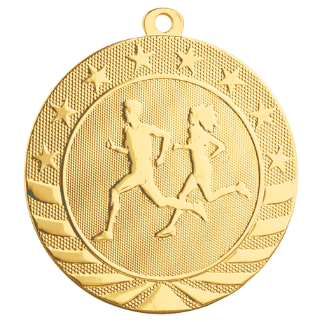 Bright Gold 2 3/4" Cross Country Starbrite Medal
