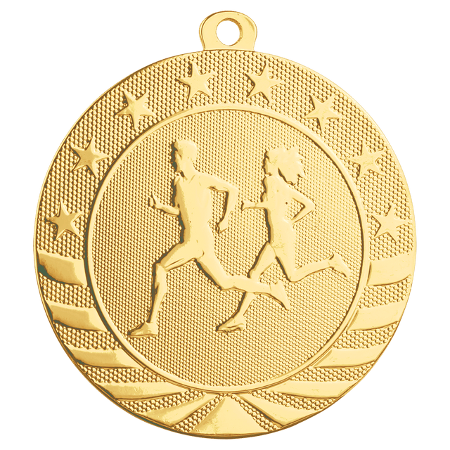 Bright Gold 2 3/4" Cross Country Starbrite Medal