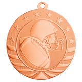Bright Bronze 2 3/4" Football Starbrite Medal