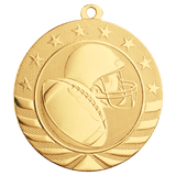 Bright Gold 2 3/4" Football Starbrite Medal