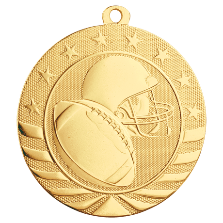 Bright Gold 2 3/4" Football Starbrite Medal