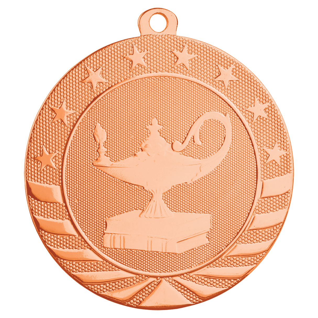 Bright Bronze 2 3/4" Lamp of Knowledge Starbrite Medal