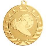 Bright Gold 2 3/4" Soccer Starbrite Medal