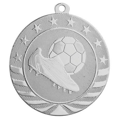 Bright Silver 2 3/4" Soccer Starbrite Medal