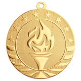 Bright Gold 2 3/4" Torch Starbrite Medal