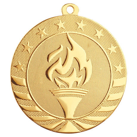 Bright Gold 2 3/4" Torch Starbrite Medal