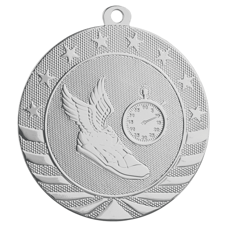 Bright Silver 2 3/4" Track Starbrite Medal