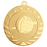 Bright Gold 2 3/4" Volleyball Starbrite Medal