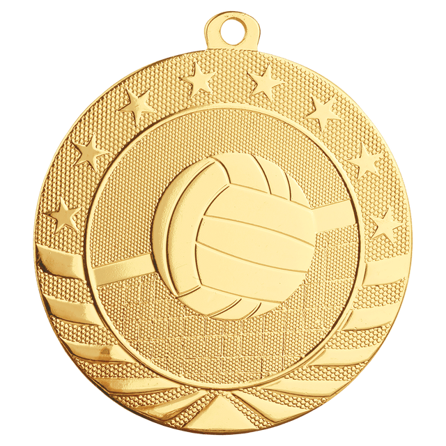 Bright Gold 2 3/4" Volleyball Starbrite Medal