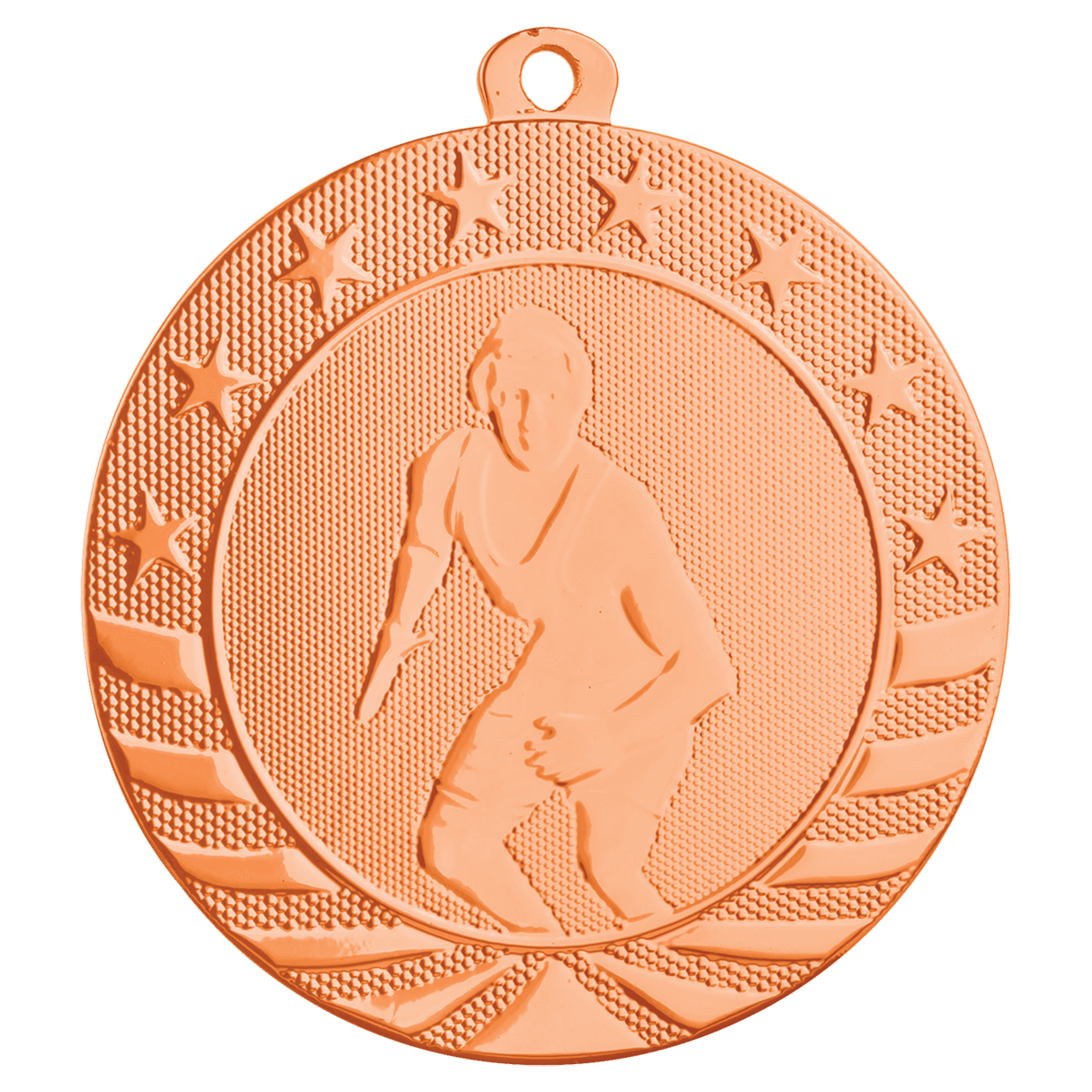 Bright Bronze 2 3/4" Wrestling Starbrite Medal
