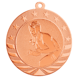 Bright Bronze 2 3/4" Female Wrestling Starbrite Medal