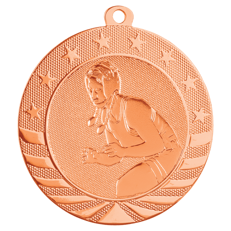 Bright Bronze 2 3/4" Female Wrestling Starbrite Medal