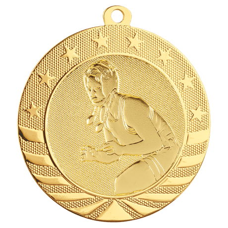 Bright Gold 2 3/4" Female Wrestling Starbrite Medal