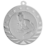 Bright Silver 2 3/4" Female Wrestling Starbrite Medal