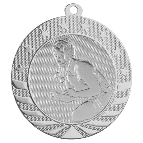 Bright Silver 2 3/4" Female Wrestling Starbrite Medal