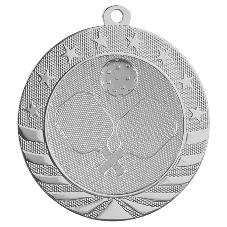 Bright Silver 2 3/4" Pickleball Starbrite Medal