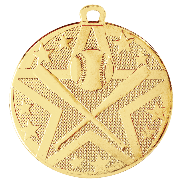 Gold 2" Superstar Baseball/Softball Medal