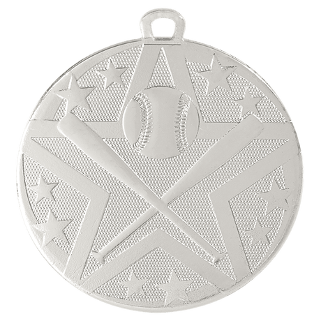 Silver 2" Superstar Baseball/Softball Medal