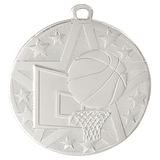 Silver 2" Superstar Basketball Medal