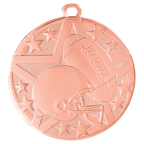 Bronze 2" Superstar Football Medal