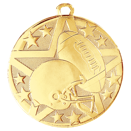 Gold 2" Superstar Football Medal