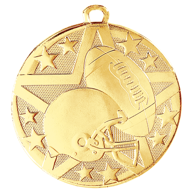 Gold 2" Superstar Football Medal