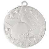 Silver 2" Superstar Football Medal