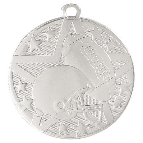 Silver 2" Superstar Football Medal