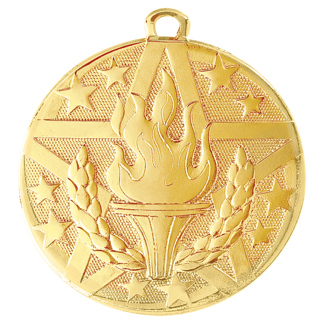 Gold 2" Superstar Torch Medal