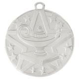 Silver 2" Superstar Lamp of Knowledge Medal