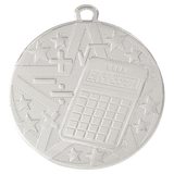 Silver 2" Superstar Math Medal