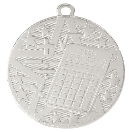 Silver 2" Superstar Math Medal