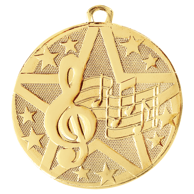 Gold 2" Superstar Music Medal
