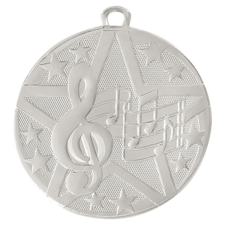 Silver 2" Superstar Music Medal