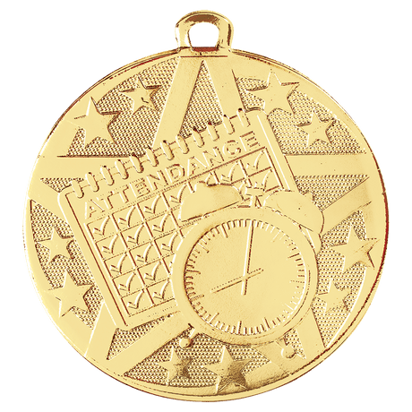 Gold 2" Superstar Perfect Attendance Medal