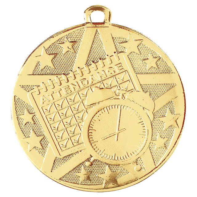 Gold 2" Superstar Perfect Attendance Medal