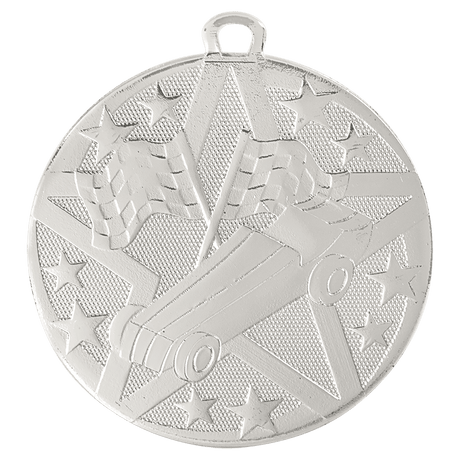 Silver 2" Superstar Pinewood Derby Medal