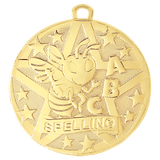 Gold 2" Superstar Spelling Medal