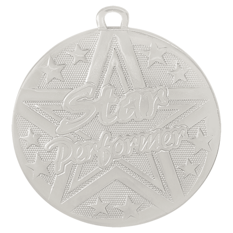 Silver 2" Superstar Star Performer Medal