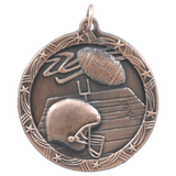 Antique Bronze 1 3/4" Football Shooting Star Medal