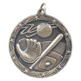 1 3/4" Baseball/Softball Shooting Star Medal