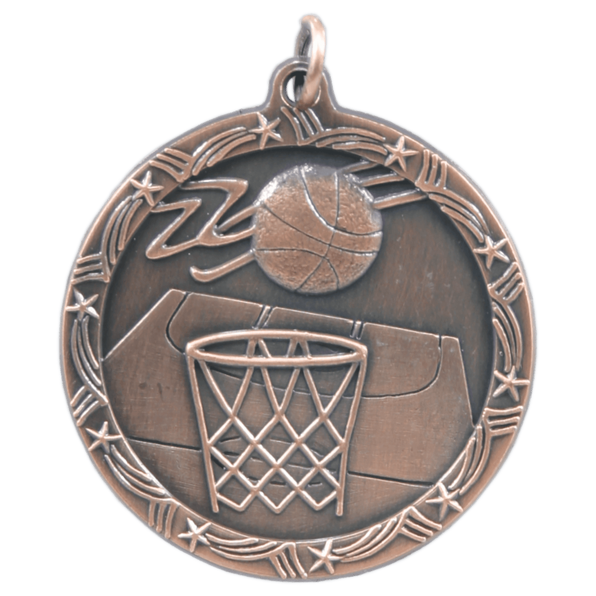 1 3/4" Basketball Shooting Star Medal