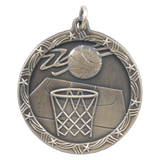 Antique Gold 1 3/4" Basketball Shooting Star Medal