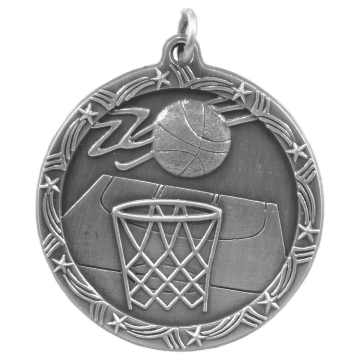 1 3/4" Basketball Shooting Star Medal