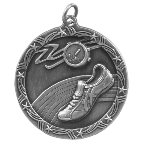 Antique Silver 1 3/4" Track Shooting Star Medal