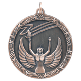 Antique Bronze 1 3/4" Victory Shooting Star Medal