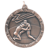 Antique Bronze 1 3/4" Wrestling Shooting Star Medal