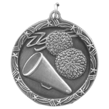 Antique Silver 1 3/4" Cheer Shooting Star Medal