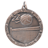 Antique Bronze 1 3/4" Volleyball Shooting Star Medal