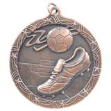 Antique Bronze 2 1/2" Soccer Shooting Star Medal